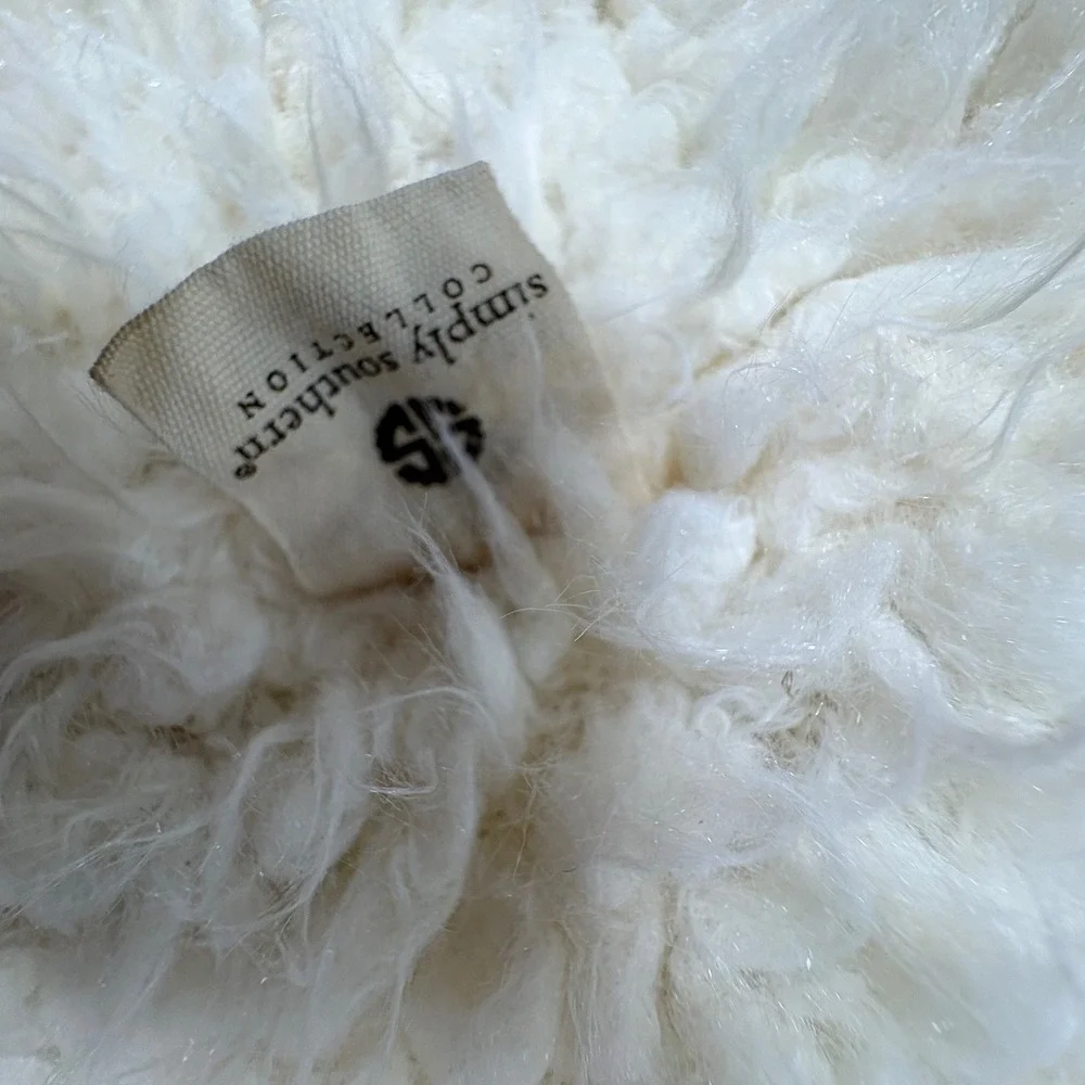 Simply Southern Reversible Sherpa Vest White‎ Fleece  Boho Womens Medium